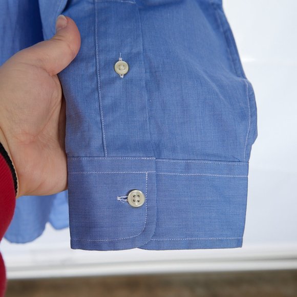 Ralph Lauren Cotton Blue Stretch Button Down Men's XL - Picture 4 of 7